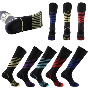 

2019 Compression Socks Pressure Varicose Vein Stocking Knee High Leg Support Stretch Pressure Circulation Stripes Men Socks New