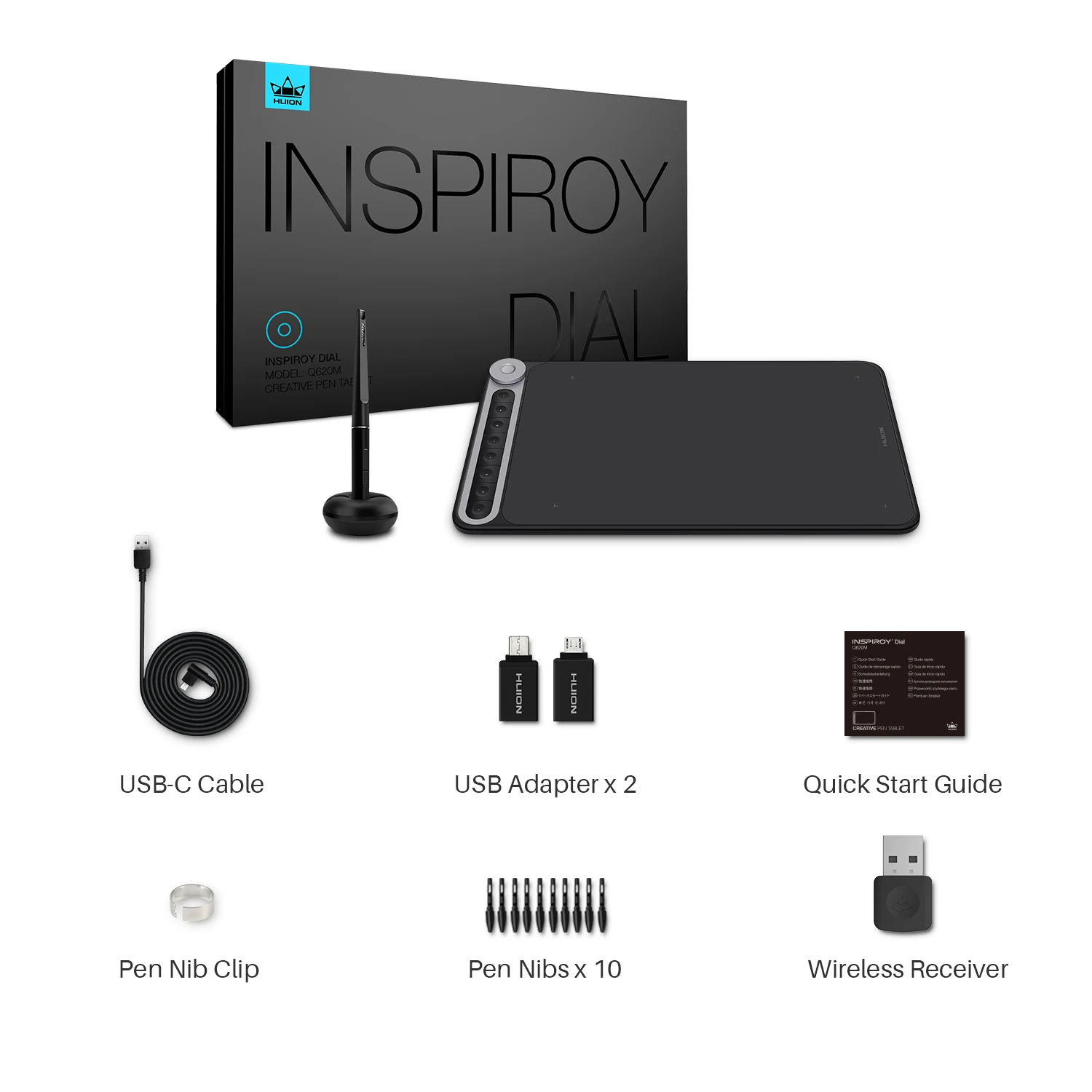 Huionl Inspiroy Dial Q620m Graphic Drawing Tablet 266pps