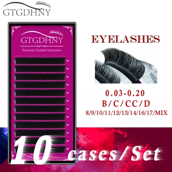 

10cases/set All Size Individual Eyelash Extension BCD Curl High Quality False Mink Lash Classical False Eyelash Extension Cilia
