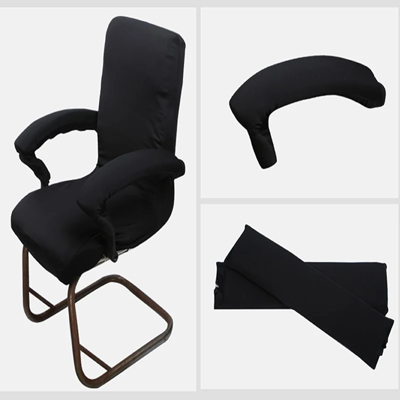 2pcs Stretch Spandex Dining Chair Armrest Covers Removable Polyester Office Computer Chair