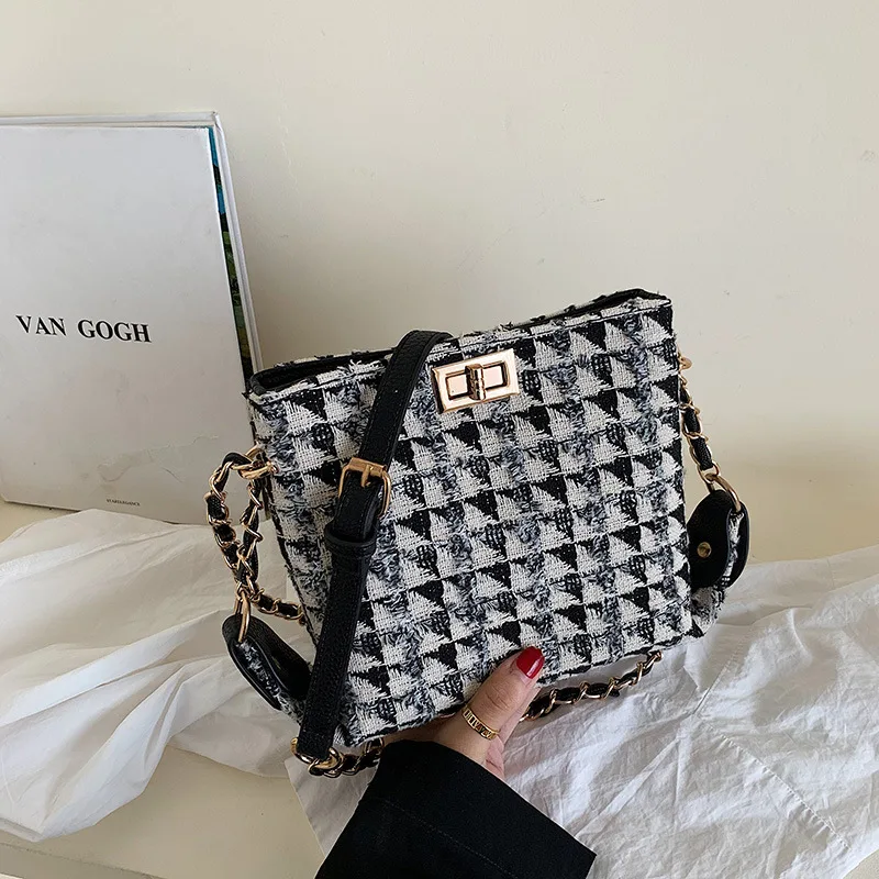 Женская сумка-мешок, новинка года, стильные модные летние хипстерские сумки в Корейском стиле, универсальная модная сумка через плечо с цепочкой INS