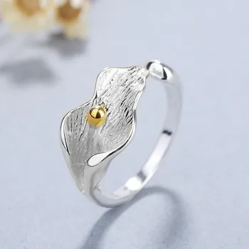 

Bohemian Vintage 925 Sterling Silver Flower Rings for Women Wedding Jewelry Adjustable Antique Rings