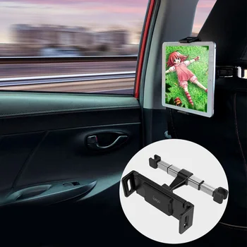 

360 Degree Rotation Tablet Durable Car Holder Headrest Mount Black Multi Function Adjustable Easy Install Universal Stand Stable