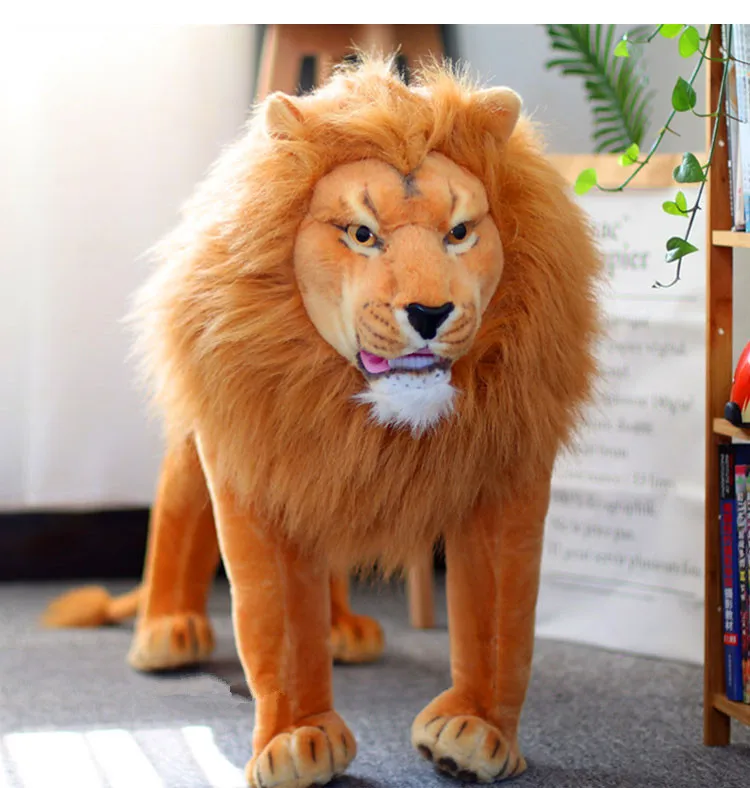 new quality simulation lion king animal plush toy giant animals lion toy for children christmas gift home decoration 110cm (6)