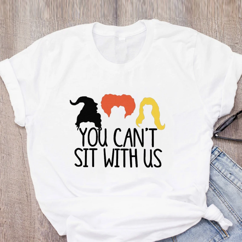 B130S Футболка с графическим принтом "You Can't Sit with Us", злодей малефисент, злая королева, женская футболка на Хэллоуин, женские крутые Топы - Цвет: B130S