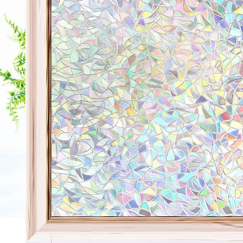 3D Rainbow Effect Window Films Privacy Decorative Film Anti UV Non Adhesive Static Cling Glass Sticker for Home Kitchen Office|Decorative Films| - AliExpress