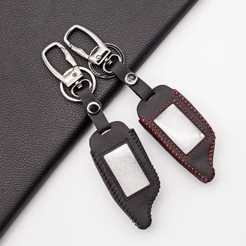 

A91 Fashion 100% Leather Fob Key Chain Case Cover For Starline A91 Vehicle Safety In Two Senses Russian Car Alarm System