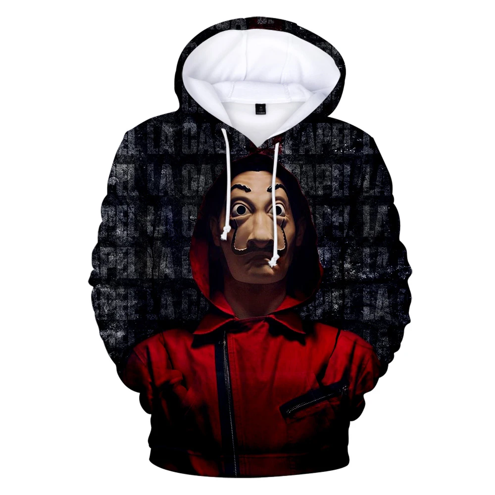 

Men's Jacket Hoody 2020 New Money Heist Hooded Sweatshirt Top XXS-4XL Printed Hip Hop Street Fashion Men's 3D Hoodies Men Full