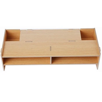 

Wooden Monitor Stand Desktop Monitor Riser TV Stand and Desk Organizer with Slots and Storage Space