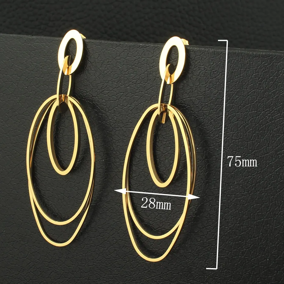 Золотые новые модные ювелирные изделия из нержавеющей стали простые персонализованные серьги-капли для женщин и девочек EFGZAFHP