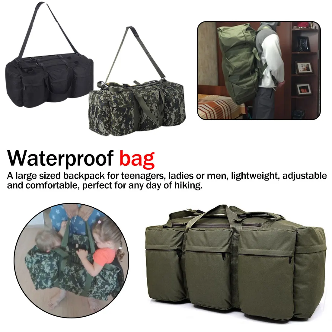 Открытый Кемпинг Многофункциональный путешествия большой емкости мешки водонепроницаемые Оксфорд багажная сумка мужской рюкзак сумка для хранения