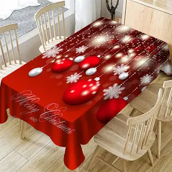 

1pc Cartoon Tablecloth Table Cover Polyester Tablecloth For Restaurant Kitchen Home Xmas Pattern Decorative Cloth Ornaments