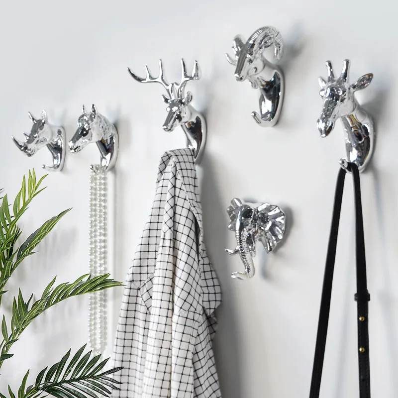 Hars Herten Hoofd Muur Dier Haken Decoratieve Kleding стойка для дисплея Haak Jas крышка стойка Interieur витрина Muur Zak органайзер для ключей