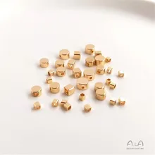 

14K gold-plated geometric cylindrical square hexagonal bead separated loose bead DIY hand string jewelry bracelet accessories