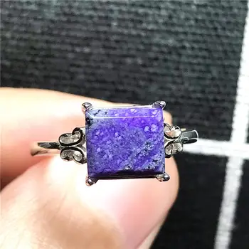 

11mm Top Natural Purple Sugilite Ring Jewelry For Woman Man 925 Silver Anticancer Stone Beads Crystal Adjustable Ring AAAAA