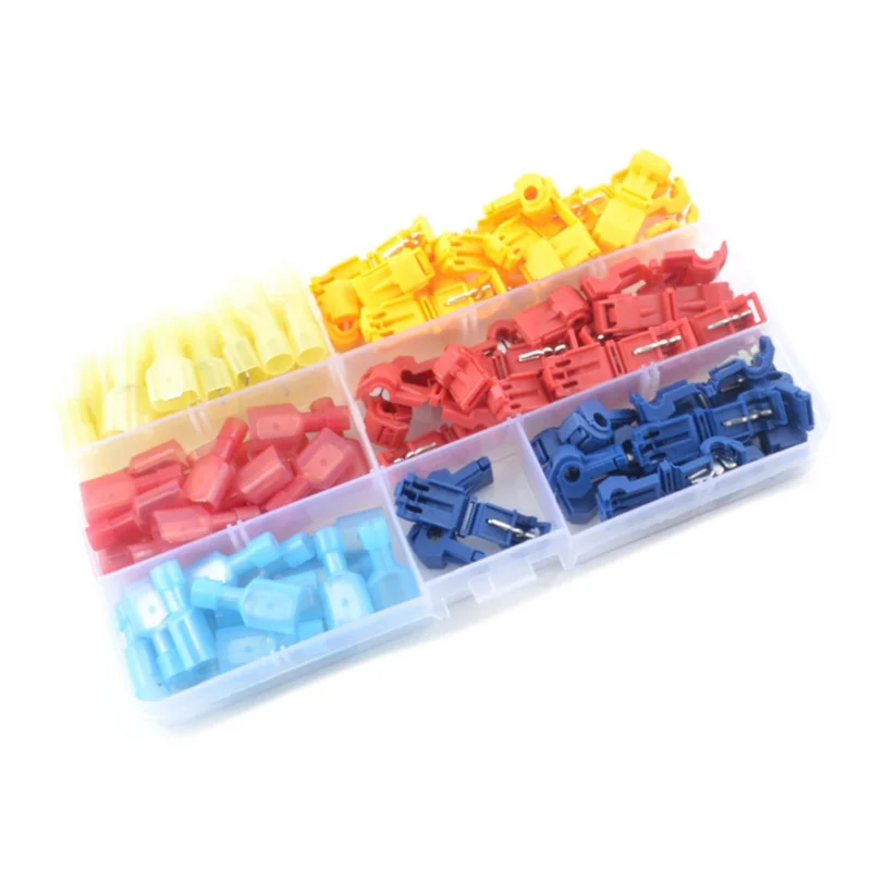 

Newest 90Pcs T Shape Wire Connectors Electric Wire Terminals with Plastic Case