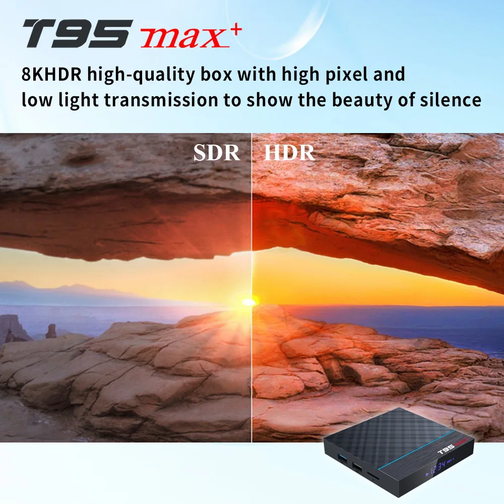  T95 MAX Plus + Smart Android 9.0 TV BOX Amlogic S905X3 4G RAM Wifi Set Top Box Support Youtube HD V