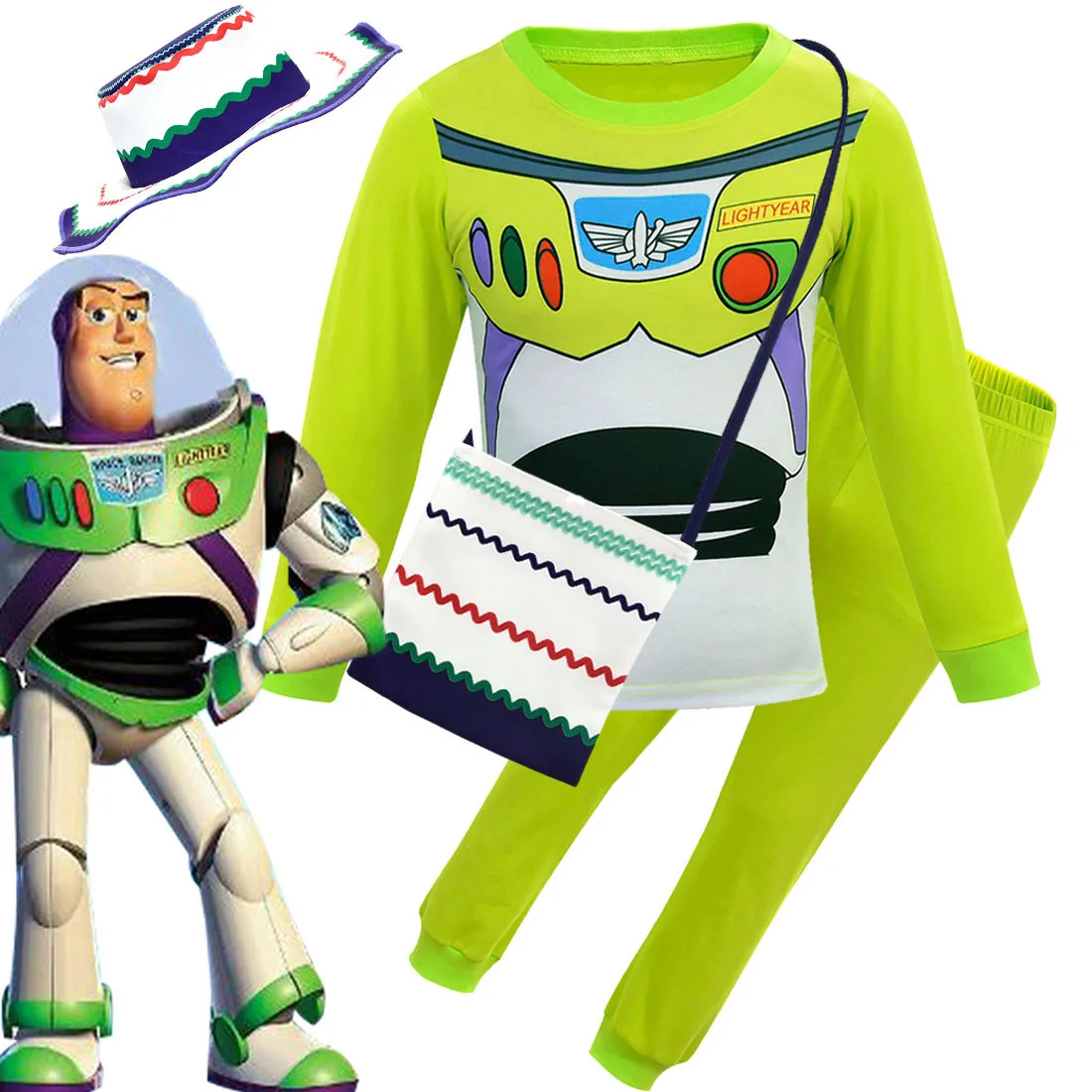 

Spring/Autumn Boys Clothing Long Sleeve Children's Sets Halloween Cosplay Costume Buzz Lightyear Christmas Outfit Kids Clothes