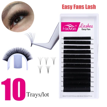 

Easy Fan Lashes 10 Trays/lot Bloom Eyelashes Lashes Volume Eyelash Easy Fan Eyelash Extensions Maquiagem Profissional Completa