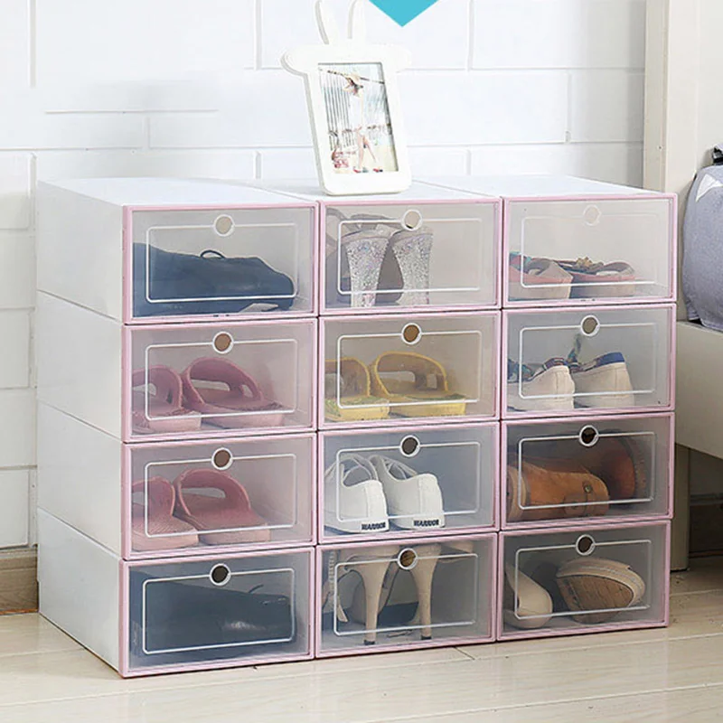 Прозрачный ящик пластиковая коробка для обуви Флип Дизайн двойной обуви стойка для хранения обуви артефакт домашнего хранения инструмент LE66