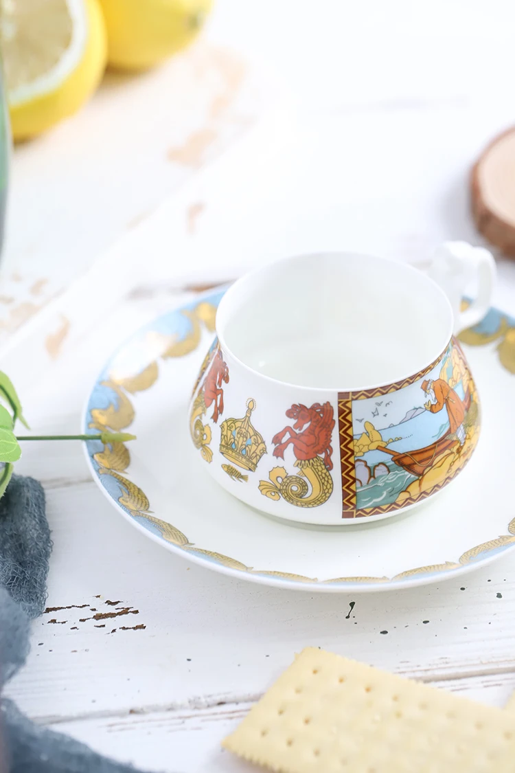 Роскошные креативные кофейные чашки, набор, королевское золото, винтажные японские русские чайные чашки, высокое качество, ручная роспись, послеобеденный чай, домашняя посуда для напитков CC50CC