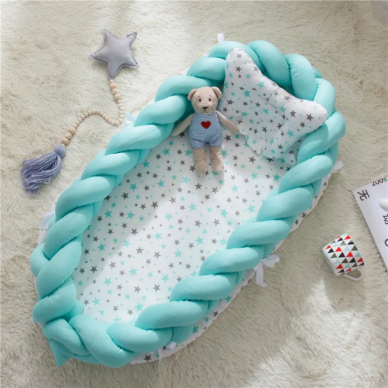 

Baby Mattresses For Bed Portable Baby Lounger For Newborn Crib Breathable Sleep Nest With Pillow New Baby Bassinet For Bed