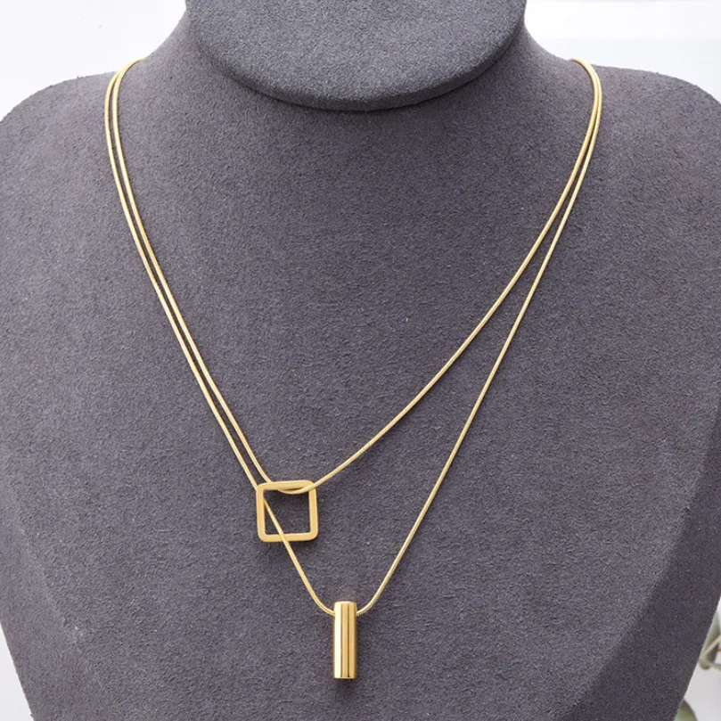 ネックレス・チョーカー SK8ER ROCK Surgical Steel Double Layered Necklace Steel il_1080xN.6479250805_bfn6.jpg
