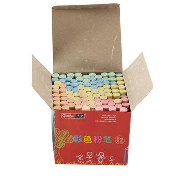 

100pcs/box Students Teacher Children Gift Kids Manual White Colorful Office Supplies Blackboard Dustless Chalk School Stationery