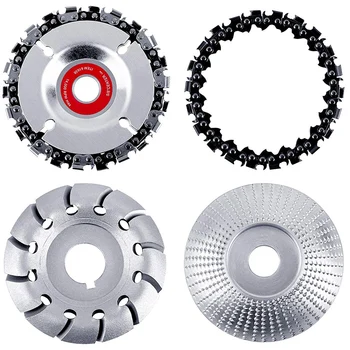 

4Pcs Angle Grinder Wood Grinding Wheel 12 Teeth Wood Polishing Shaping Disc Wood Grinding Wheel for Wood Cutting