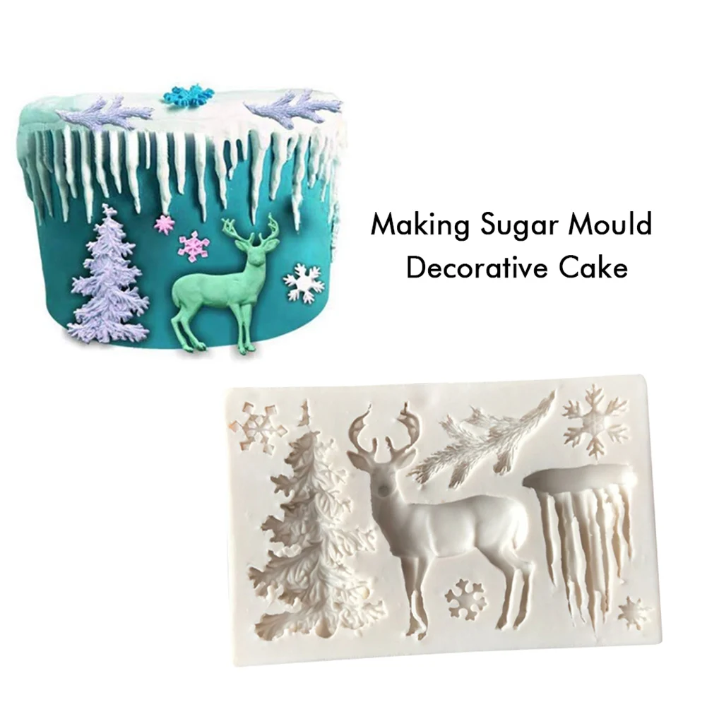 Новинка 2019 силиконовая форма для украшения рождественской елки лося DIY кекс торт