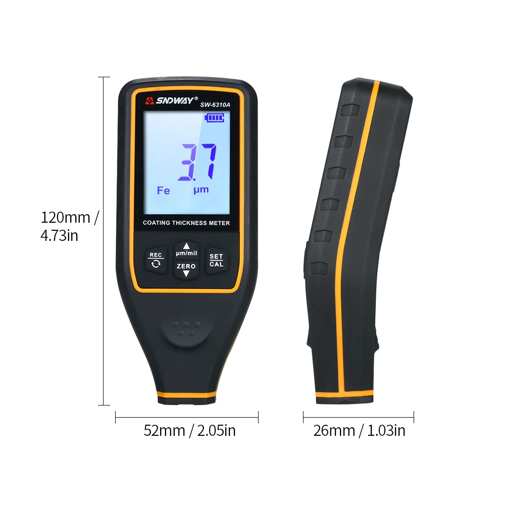 Digital Paint Coating Thickness Gauge Car detector Refinishing Paint micrometer Automotive Coating test high-precise probe Meter