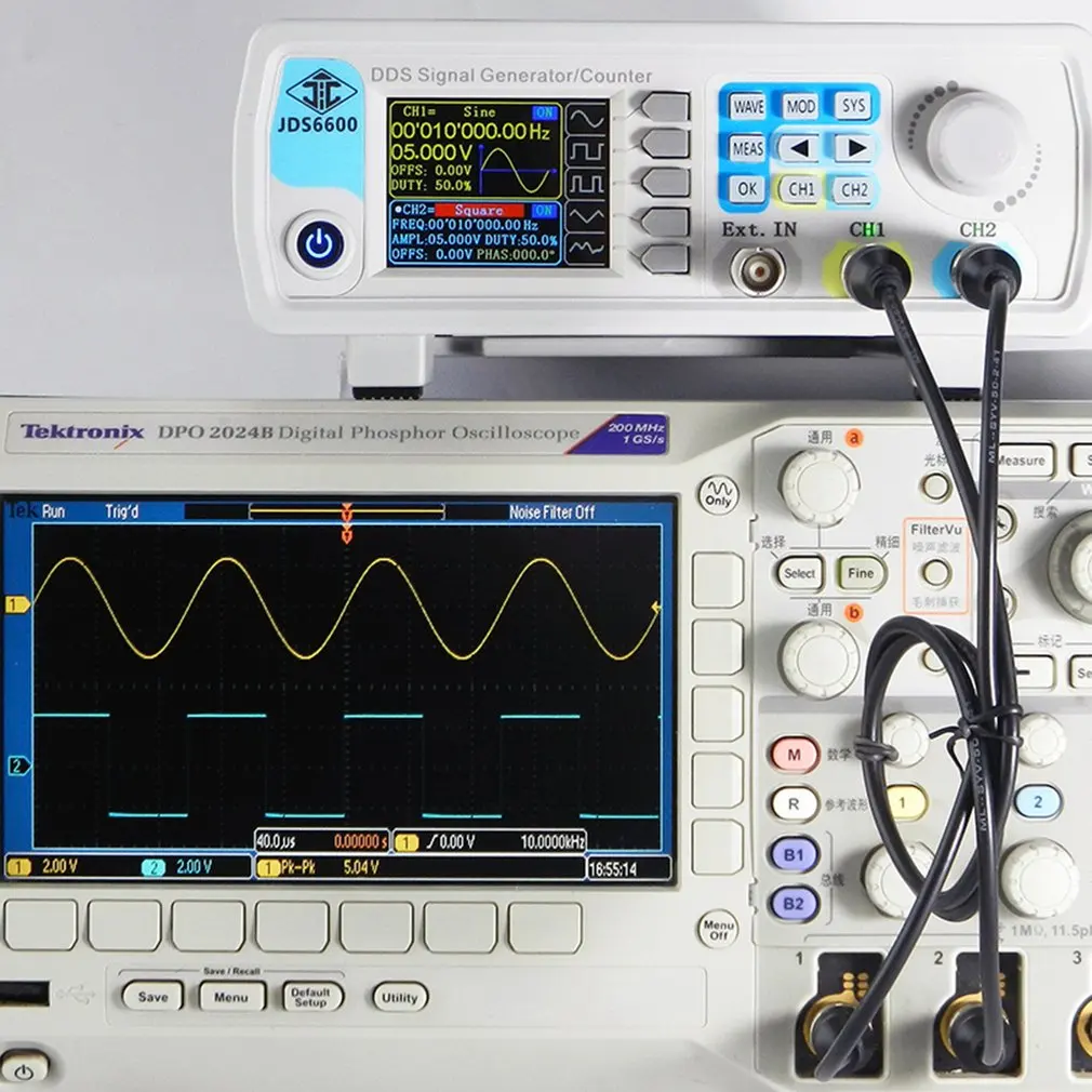JDS6600 60 МГц цифровой контроль DDS двухканальный произвольной формы функциональный генератор сигналов частотомер высокая точность