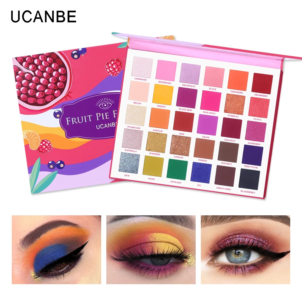 Koop UCANBE 30 Kleuren Fruit Pie Vullen Palet Shimmer Matte Oogschaduw Kit Make Waterdicht Gepigmenteerde Kleurrijke Naakt Ogen Shadow