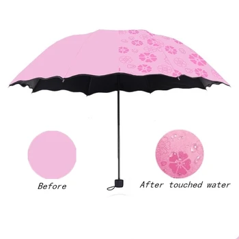 

Woman Umbrella Folding Anti UV Ladies Parasol Pink Girls Rain Sun Paraguas 8 Umbrella Ribs Windproof Travel Business Umbrella