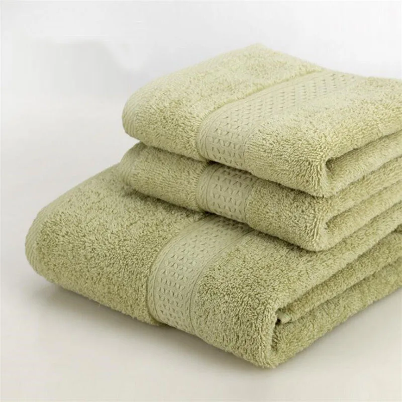 Fashion Hotel Towel Sets 3 Pieces Each Set Towel Combed Cotton Adult Bath Towel Hand Towel Sets 140x70cm 74x33cm 17 Colors 2