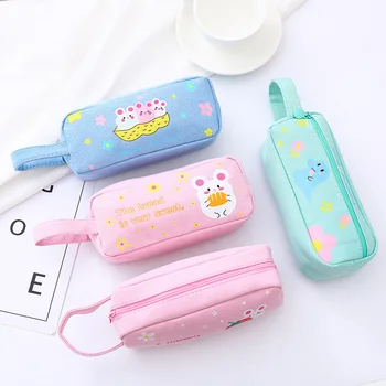 

Kawaii Cartoon Pencil Case Cute Canvas Pen Case Large Capacity Pencil Bag For Kids Girls Gift School Office Supplies Stationery