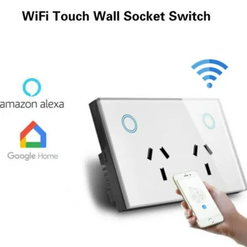 

Multifunctional Wall Outlet Hotel Smart Switch Home Touching Timing WIFI Socket With Music Electrical Voice Control APP Plug