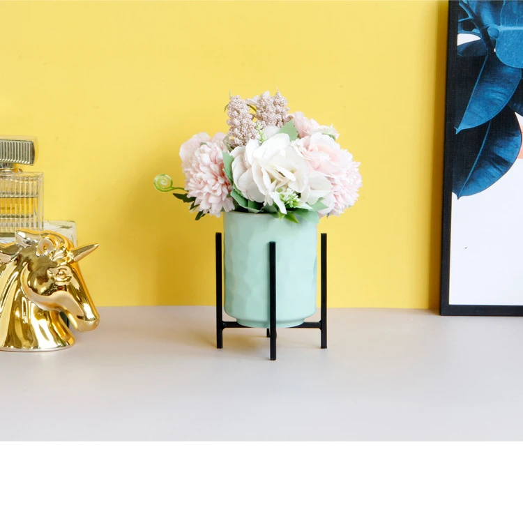VILEAD 8,6 см 12 см железная керамическая гидропонная ваза статуэтки скандинавский цветочный горшок золотое покрытие украшение милое домашнее настольное украшение