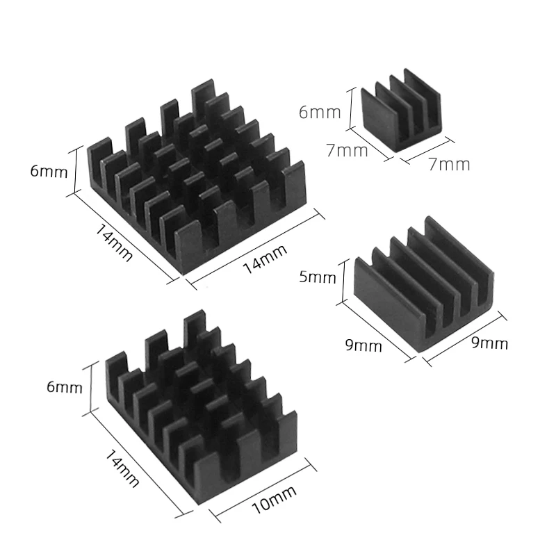 Raspberry Pi Cooler Raspberry Pi 4 Heat Sink Aluminum Metal Heatsink Cooling Pad CPU RAM Cooler for Raspberry Pi 4 Model B