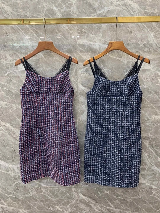 autumn and winter new women sexy lace spell woven strap dress 1011
