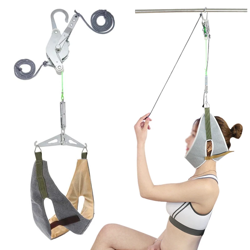 Cervical Traction Over Door Neck Massager Device Kit Stretcher Adjustment Chiropractic Back Head Massager Relaxation Pain Relief