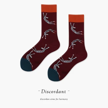 

Popular Printed Socks Cool Fashion Style Creative Pattern Cotton Socks High Quality High Stockings Unisex Couple Models Socks