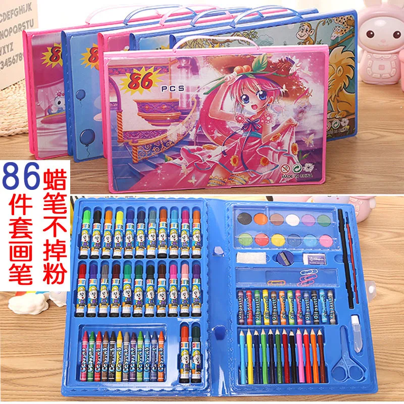 

86 Pieces Children Painted Gift Kindergarten Young STUDENT'S Watercolor Pen Brush Stationery Set