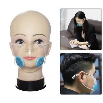 

Protective Face Mask With Breathing Valve Silicone Reusable Transparent Deaf-Mute Masks Outdoor Dust Proof Anti-Fog Face Shields