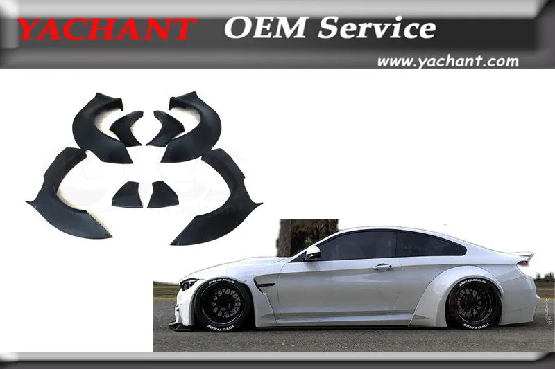 

Набор для стайлинга автомобиля, переднее и заднее крыло из углеродного волокна, 8 шт., подходит для 2014-2016 F82 M4 LB LP LW, стильные передние и задние крылья