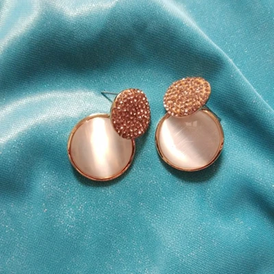 Style 6 5Pairs round cat eye stone earrings ladies statement fashion jewelry trendy gold rhinestone dangle drop earring boucle doreille - Окраска металла: Style 6