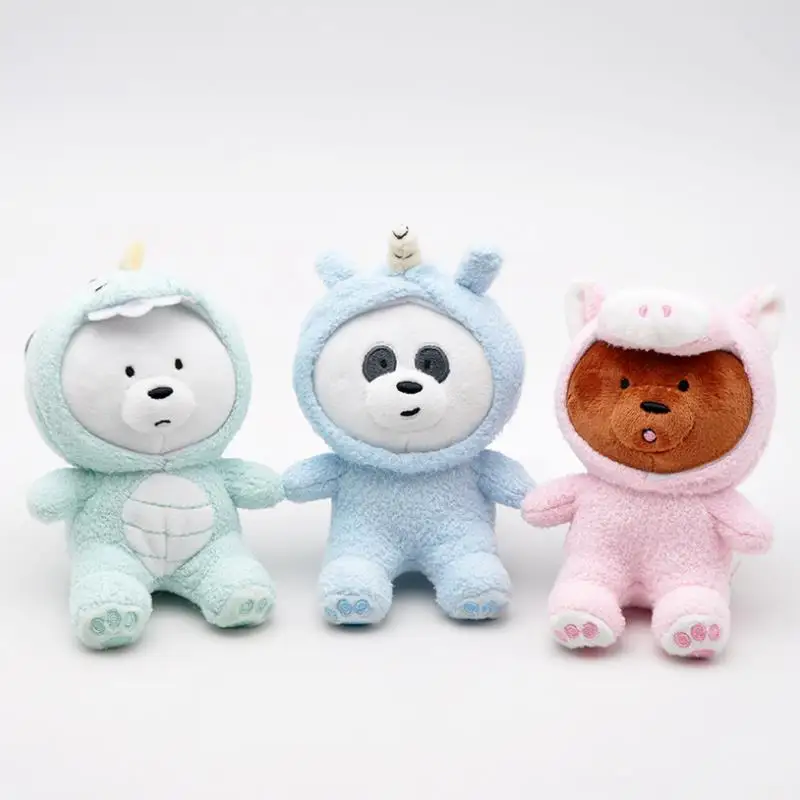 

1pc exquisite high quality Cartoon Animal Three Bears keychain Bag Pendant Stuffed Plush Toys for kids gift