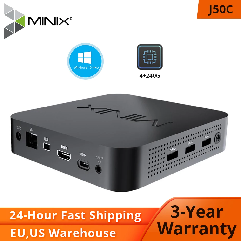 MINIX MINI PC NEO J50C-4 oficial de WINDOWS 10 Serie PRO Intel Pentium de J5005 DDR4 4GB/64GB de montaje Vesa MINI PC