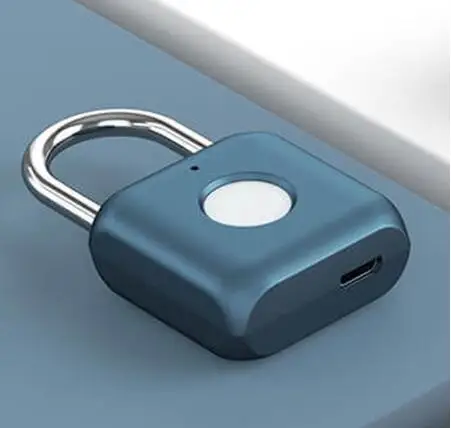 Синий Xiaomi USB Перезаряжаемый умный безключевой электронный замок с отпечатком пальца домашний Противоугонный замок безопасности дверной багажный замок для чемодана - Цвет: Синий