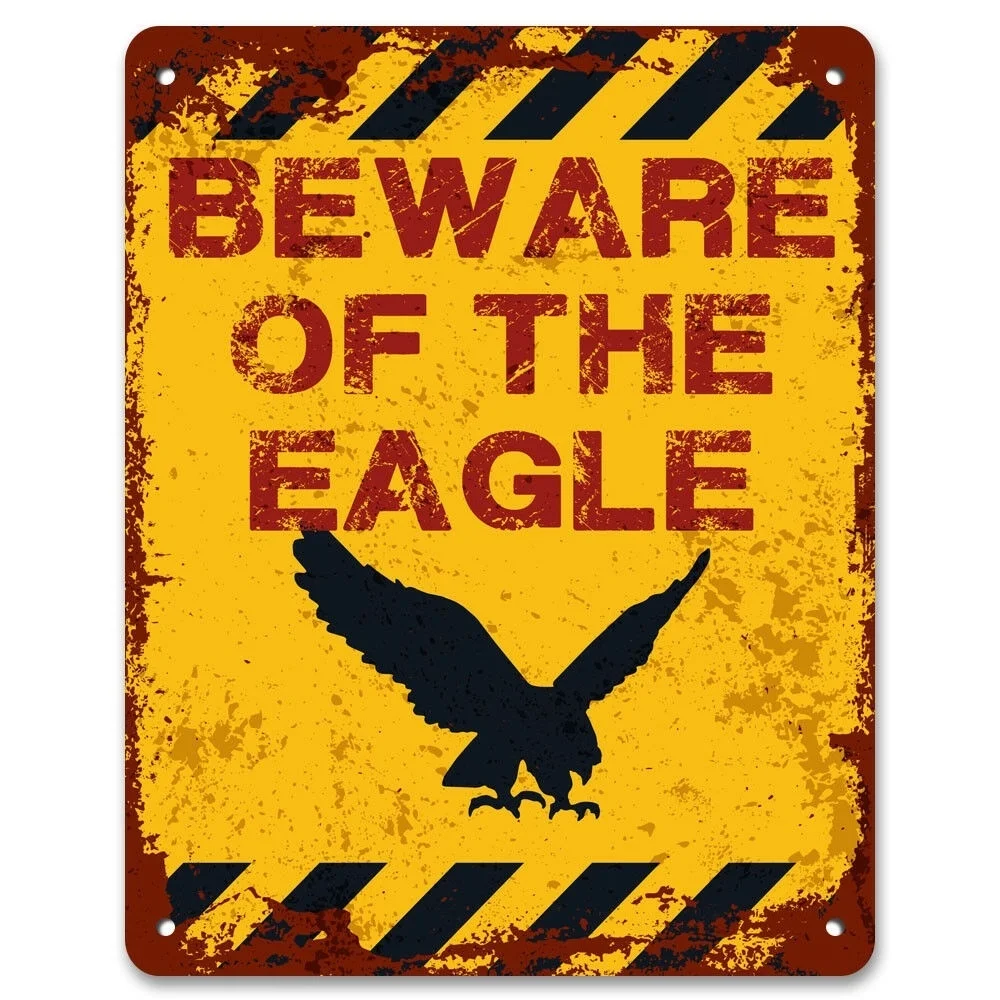Остерегайтесь старинного орла Предупреждение металлический предупреждающий